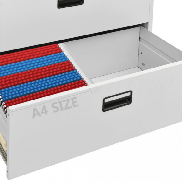 világosszürke acél irattartó szekrény 90 x 46 x 164 cm