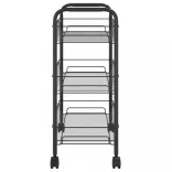 fekete 3 szintes vas konyhai kerekes kocsi 46 x 26 x 64 cm