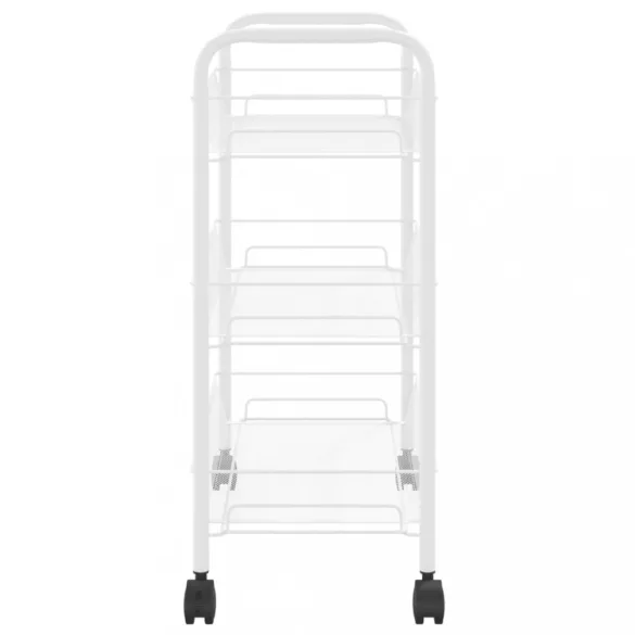 fehér 3 szintes vas konyhai kerekes kocsi 46 x 26 x 64 cm
