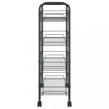 fekete 4 szintes vas konyhai kerekes kocsi 46 x 26 x 85 cm