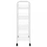 fehér 4 szintes vas konyhai kerekes kocsi 46 x 26 x 85 cm