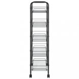 5 szintes fekete vas konyhai kerekes kocsi 46 x 26 x 105 cm