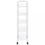 5 szintes fehér vas konyhai kerekes kocsi 46 x 26 x 105 cm