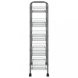 5 szintes szürke vas konyhai kerekes kocsi 46 x 26 x 105 cm