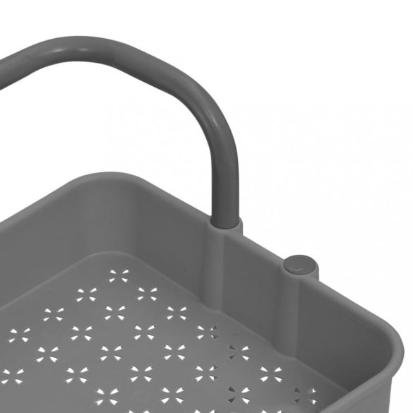 szürke 3 szintes vas és ABS konyhai kerekes kocsi 42x35x85 cm