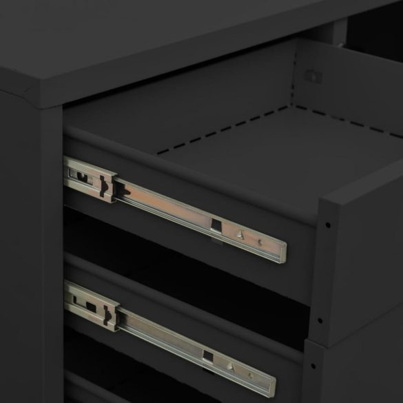 antracitszürke acél irodai szekrény 90 x 40 x 102 cm