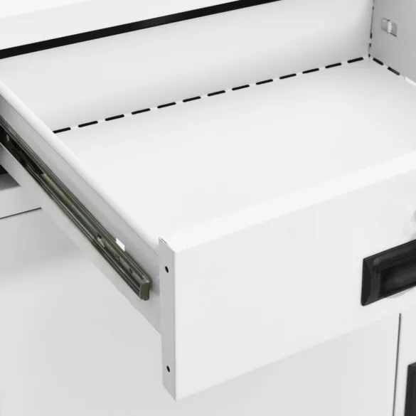 fehér acél irodai szekrény 90 x 40 x 102 cm