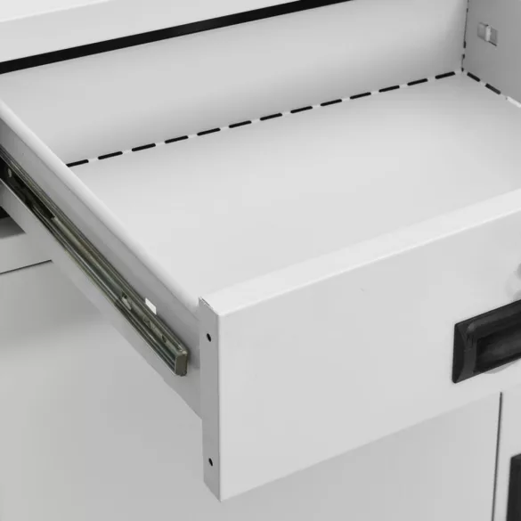 világosszürke acél irodai szekrény 90 x 40 x 102 cm