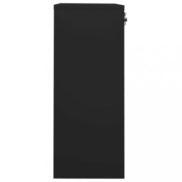 fekete acél irodai szekrény 90 x 40 x 102 cm