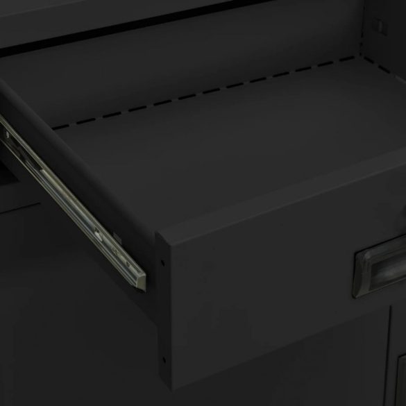 antracitszürke acél irodai szekrény 90 x 40 x 102 cm