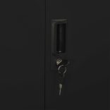 fekete acél irodai szekrény 90 x 40 x 180 cm