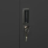 antracitszürke acél irodai szekrény 90 x 40 x 180 cm