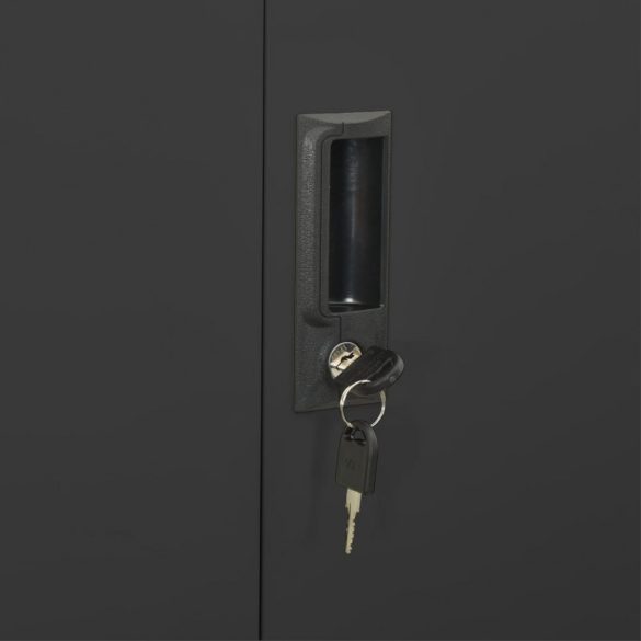 antracitszürke acél irodai szekrény 90 x 40 x 180 cm