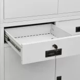 világosszürke acél irodai szekrény 90 x 40 x 180 cm