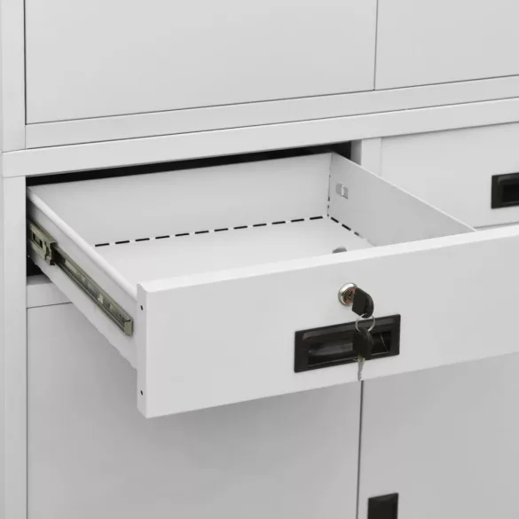 világosszürke acél irodai szekrény 90 x 40 x 180 cm