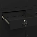 fekete acél irodai szekrény 90 x 40 x 180 cm