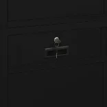 fekete acél irodai szekrény 90 x 40 x 180 cm