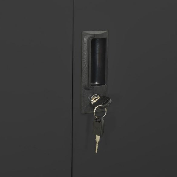 antracitszürke acél irodai szekrény 90 x 40 x 180 cm