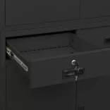 antracitszürke acél irodai szekrény 90 x 40 x 180 cm