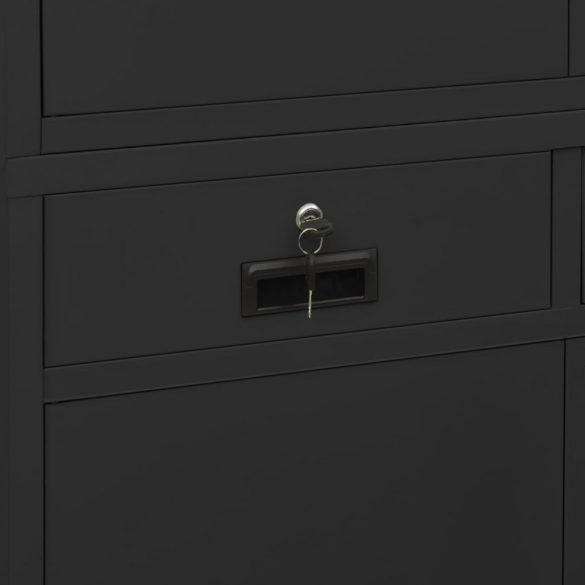 antracitszürke acél irodai szekrény 90 x 40 x 180 cm