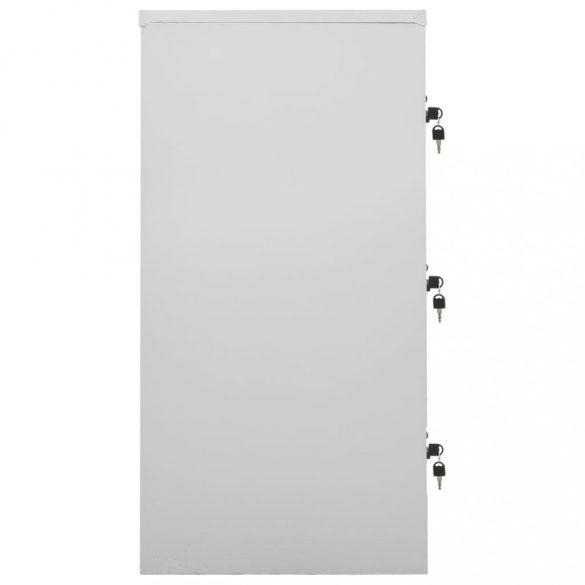 világosszürke és kék acél zárható szekrény 90 x 45 x 92,5 cm