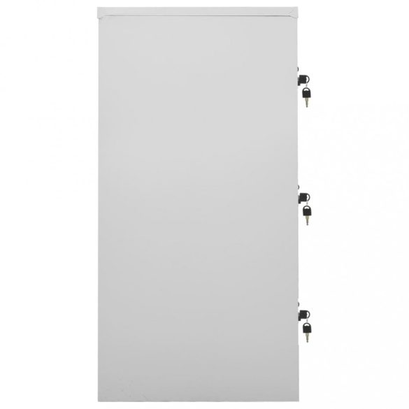világosszürke és piros acél zárható szekrény 90 x 45 x 92,5 cm