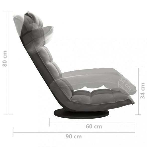 sötétszürke bársony forgó matracszék