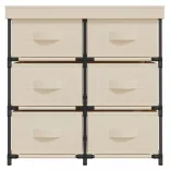 6 fiókos krémszínű acél tárolószekrény 55 x 29 x 55 cm