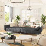 kétszemélyes sötétszürke bársony kanapéágy 2 párnával