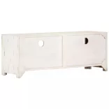 fehér tömör akácfa TV-szekrény 110 x 30 x 40 cm