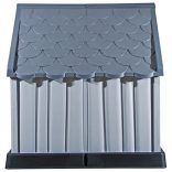 szürke műanyag kutyaház 92 x 87 x 91 cm