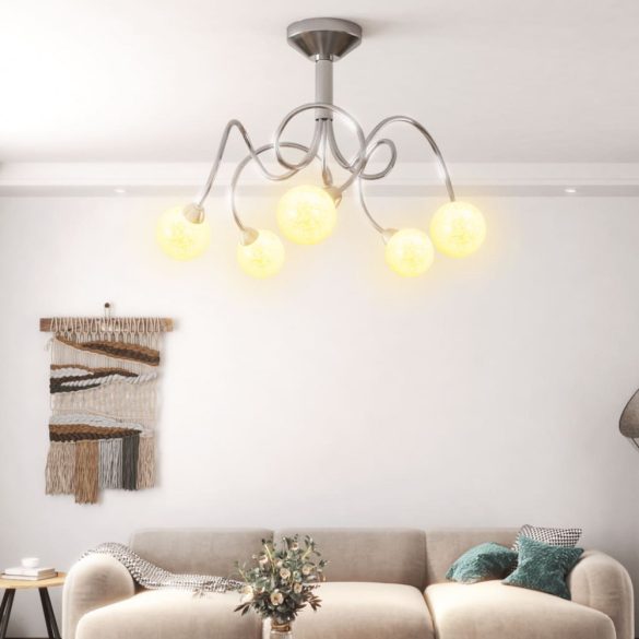 mennyezeti lámpa kerek üvegburákkal 5 db G9 LED-lámpához