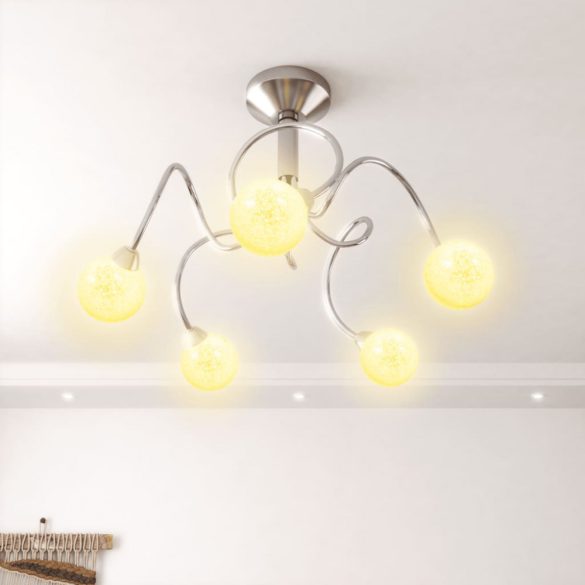 mennyezeti lámpa kerek üvegburákkal 5 db G9 LED-lámpához