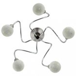 mennyezeti lámpa kerek üvegburákkal 5 db G9 LED-lámpához