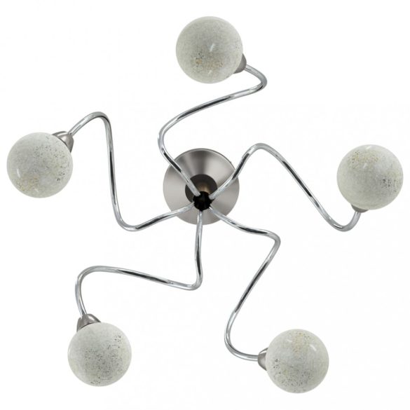mennyezeti lámpa kerek üvegburákkal 5 db G9 LED-lámpához
