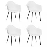 4 db fehér polipropilén étkezőszék