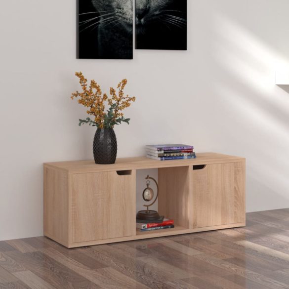 sonoma-tölgyszínű szerelt fa TV-szekrény 88,5 x 27,5 x 30,5 cm