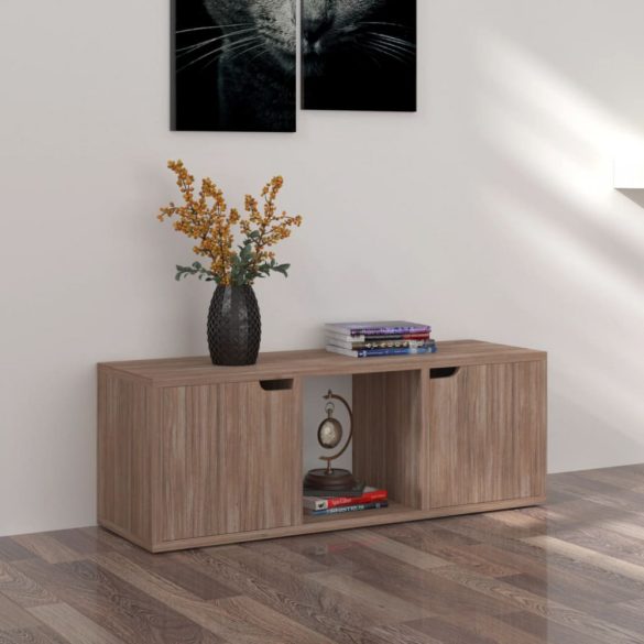 szürke-sonoma színű szerelt fa TV-szekrény 88,5 x 27,5 x 30,5cm