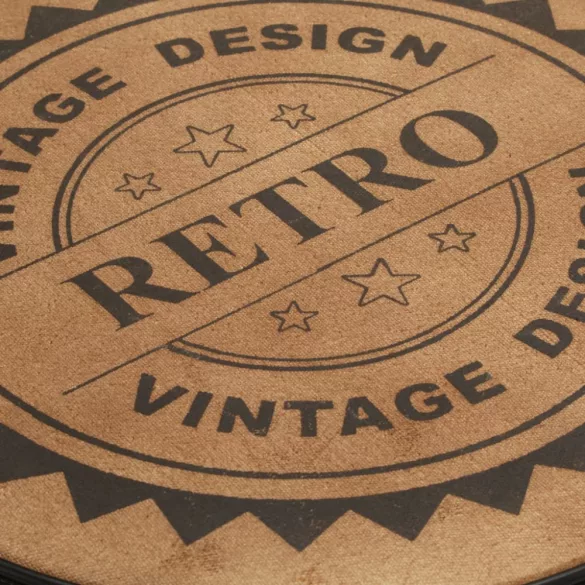 2 db barna-fekete valódi kecskebőr bárszék vászonnyomattal