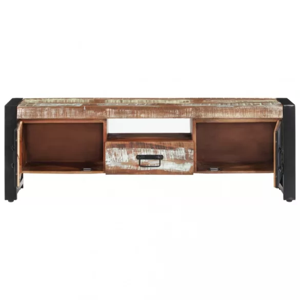 tömör újrahasznosított fa TV-szekrény 120 x 30 x 40 cm