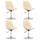 4 db krémszínű szövet forgó étkezőszék