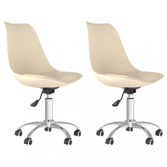 2 db krémszínű szövet forgó étkezőszék