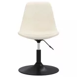 4 db krémszínű bársony forgó étkezőszék