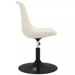 4 db krémszínű bársony forgó étkezőszék