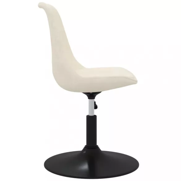 4 db krémszínű bársony forgó étkezőszék