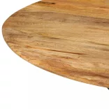 tömör mangófa és acél étkezőasztal Ø110 x 78 cm