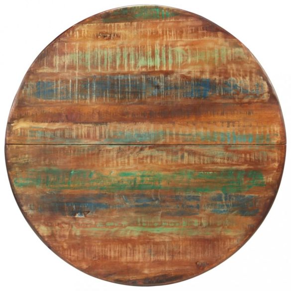 tömör újrahasznosított fa és acél étkezőasztal Ø110 x 78 cm