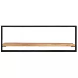 2 darab tömör akácfa és acél falipolc 100 x 24 x 35 cm