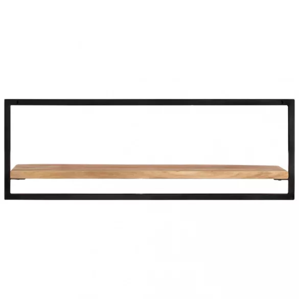 2 darab tömör akácfa és acél falipolc 100 x 24 x 35 cm