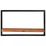 2 darab tömör akácfa és acél falipolc 60 x 25 x 35 cm